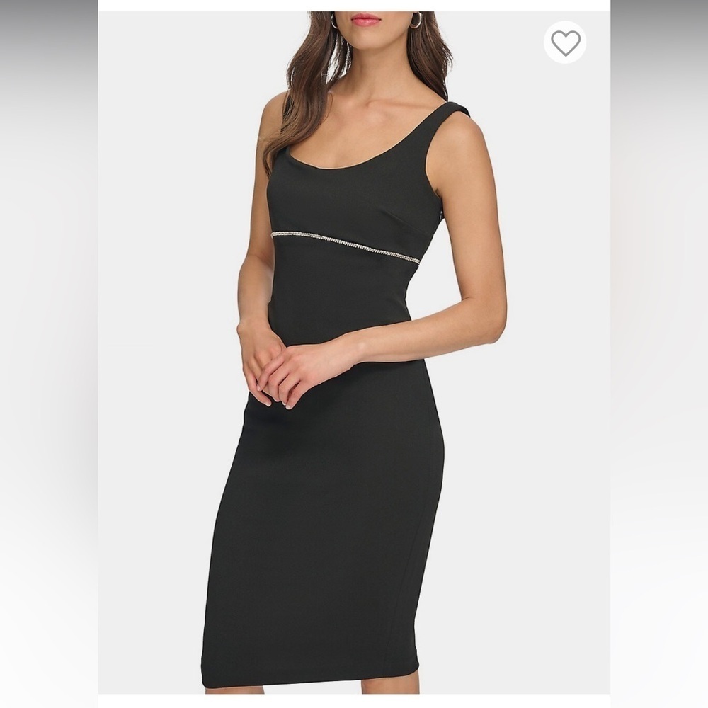 Calvin Klein
Rhinestone Border Sleeveless Shift Dress